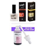 Kalyon Tırnak Sertleştrici+Tırnak Bakım Yağı+Tırnak Eti Temizleyici 3'lü Set+joy line Kırmızı Peeling Serumu 30ml Aha %30 Bha %2